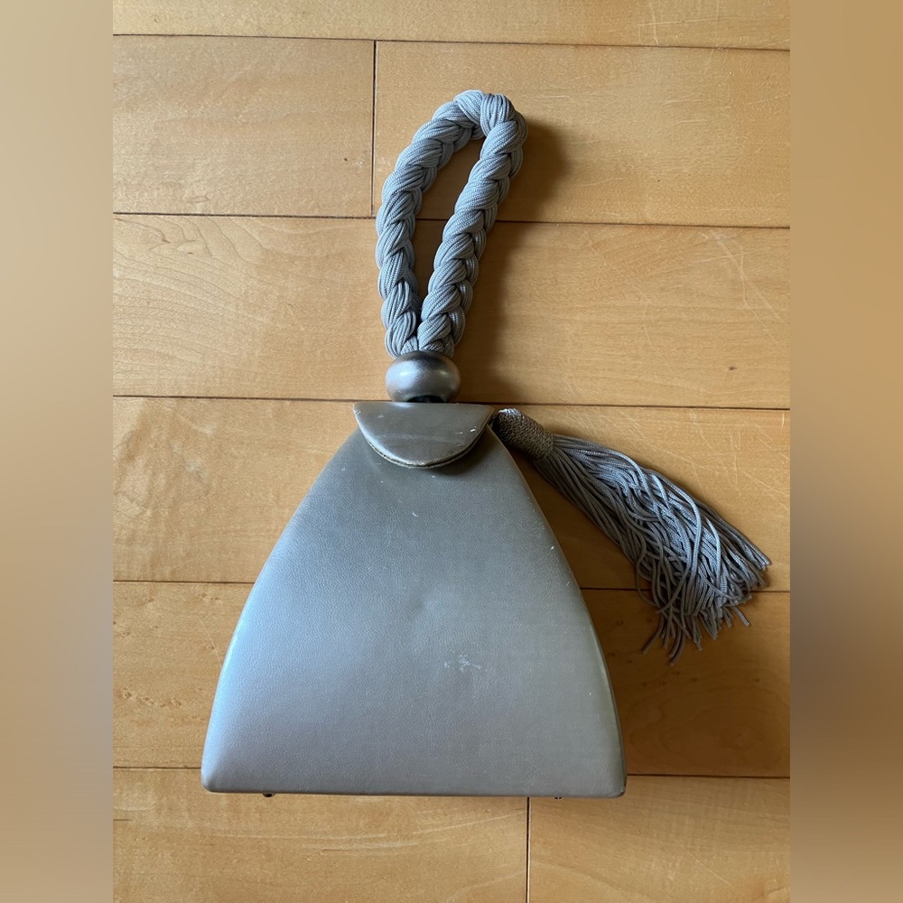 Vintage Jeanne Lottie silver leather novelty handbag